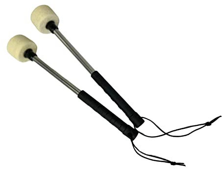 Harilla 2x Baguettes Baguettes Robuste en Acier Inoxydable Durable avec Corde Instrument Accessoire Souple Maillet de Grosse Caisse pour Percussion