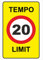 INDIGOS UG - Alu-Dibond Schilder 3mm - Sicherheit - Warnung - Tempo Limit 20-200x150 mm - Hotel, Firma, Schutz, KITA, Arzt, Praxis, Wohnung