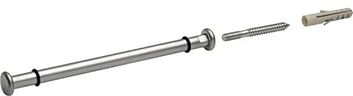Grimme Verona Glastablarträger (Glasbodenträger) ø 12 mm, Länge 200 mm für die Wandmontage, Regalträger Stahl verchromt matt