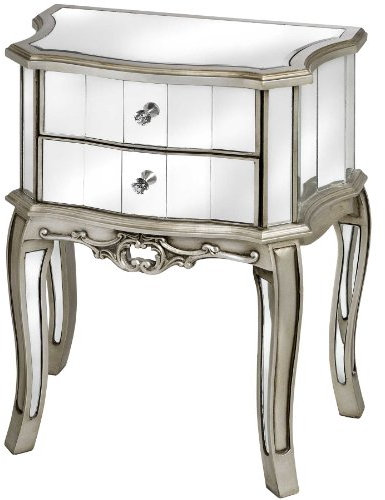 Nachtkommode verspiegelt Nachtschrank verglast Nachtkonsole Kommode Glas vic504 Palazzo Exklusiv