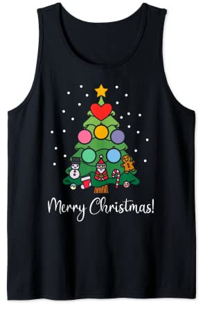 Buon Natale vestito albero di Natale uomini donne bambini Canotta