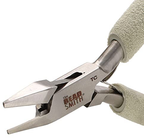 The Beadsmith Tungsten Carbide Flush Cutter, 6 inches (152mm), Polished Steel Head with Elongated Handle & Double-leaf Spring
