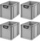 PROREGAL SuperSparSet 4x Eurobox NextGen Portable Duo | HxBxT 32x30x40cm | 30 Liter | Eurobehälter, Transportbox, Transportbehälter, Stapelbehälter