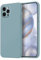 HONLEN Coque pour iPhone 12 Pro Max Protection Étui, (6.7 inches) Liquide TPU Silicone Case Anti Rayures Ultra Mince Souple Cover en Silicone Bleu fumé