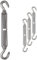 4 x Edelstahl Spannschloss Spannschraube Ø 10mm - M10 - beidseitig Haken - V2A - Seilspanner Segelspanner für Drahtseil - 22-34 cm lang Wantenspanner Bruchlast 800kg