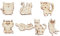 200 Stück Holzscheiben, Verschiedene Tier- und Pflanzenformen, Handgefertigte Holzscheiben, Verschiedene Nutztiere, Holztiere, Holzform, Basteln für DIY-Party, Bastelanhänger