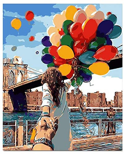 DIY Malen Zahlen Leinwand ÖL GemäLde Kit für Kinder & Erwachsene 40 X 50 Cm Zeichnung Lack Ballon mit Rahmen