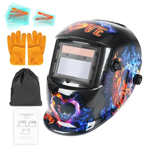 NDUUN Schweißhelm mit automatischer Verdunkelung, True Color Hood mit verstellbarem Schattenbereich 4/9–13 für WIG MIG ARC Schweißermaske