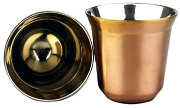 Mugs Et Tasses À Café Tasses expresso 80ml 160ml Ensemble de 2 tasses à expresso en acier inoxydable, Thé à café isolé Tasse à café double coupes de vaisselle Tasse À Café ( Size : Rose Gold 80ml 2PCS