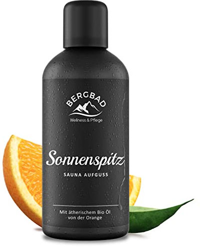 BERGBAD Saunaaufguss BIO ORANGE PUR 100ml SONNENSPITZ - Natürlicher Sauna-Aufguss mit ätherischen BIO Ölen