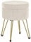 SONGMICS Storage Ottoman, Velvet Dressing Table Stool, 39 x 44.4 cm (Dia. x H), Round Storage Stool Seat, 4 Metal Legs, for Dressing Room, Living Room, Bedroom, Cream White LOM003W51