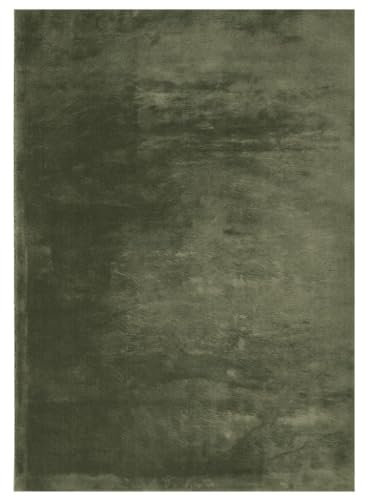 vidaXL Teppich HUARTE Kurzflor Weich und Waschbar Waldgrün 120x170 cm