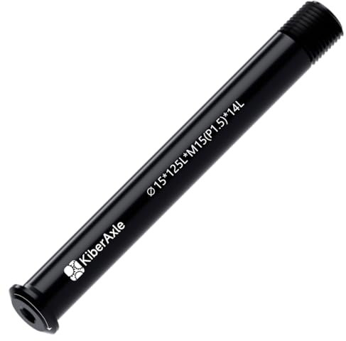 KiberAxle 15 mm Steckachsen für Fahrradgabeln und Hinterradstoß, Aluminiumlegierung Naben Adapterachse, Gewindesteigung 1,5 mm / Länge 125 mm