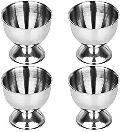 Yinchus 4 PièCes SéRies Plateau de Fil de Ressort en Acier Inoxydable, Support D'Oeuf Bouilli, Support de Stockage, Coquetier en MéTal, Support de Ressort en Spirale, Argent