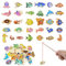 OFFCUP Angeln Spielzeug, 31 Stück Magnetisches Angelspiel, mit zwei Angeln, Holzspielzeug, Lernspielzeug Geschenk für Kinder, Angeln Geschenk Für Mädchen und Jungen