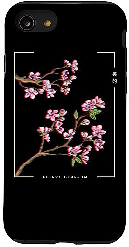 Japanese Aesthetic Vaporwave Cherry Blossom Glitch Anime Case for iPhone SE (2020) / 7 / 8