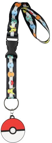 Bioworld Pokemon Starter Pack Pikachu Charmander Squirtle Bulbasaur Handschlaufe, Schlüsselband für Schlüssel mit 5,1 cm Charm, Hand- und Handgelenk, Schlüsselband, Ausweishalter