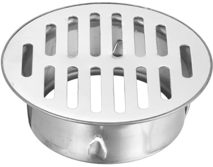 QUARKZMAN Bodenablauf Duschablauf 98 mm, Flacher Edelstahl Abflussdeckel | Runder Badablauf & Abflussgitter als Verstopfungsschutz für Badezimmer, Dusche, Küche, Toilette, Balkon und Außenbereich