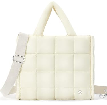 Westbronco Puffer Crossbody-Tasche für Damen, gesteppte Tragetasche, bauschige Wochenendtasche, Übernachtungstasche, Nylon-Schultertasche