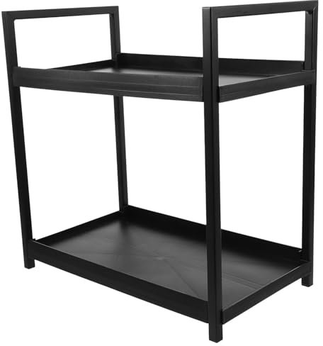 Ciieeo Deko Badezimmer 2-stöckiger Badezimmer-theken-Organizer Vintage-waschtisch-tablett Metall-parfüm-ausstellungsregal Für Kosmetikaufbewahrung Küchen-gewürz-Organizer