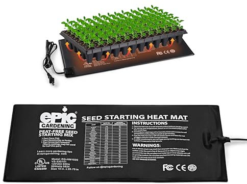 Epic Gardening Seedling Heat Mat for Plants – High-Performance 20W Heavy-Duty PVC Heating Mat for Seed Germination, Plant Growth, & Fermentation | Durable & Reliable Warmth for Indoor Gardening