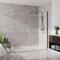 Blümme 700mm Wetroom Screen Walk in Shower Enclosure Bathroom Screen Panel 8mm Easy Clean Glass Matte Black Framed