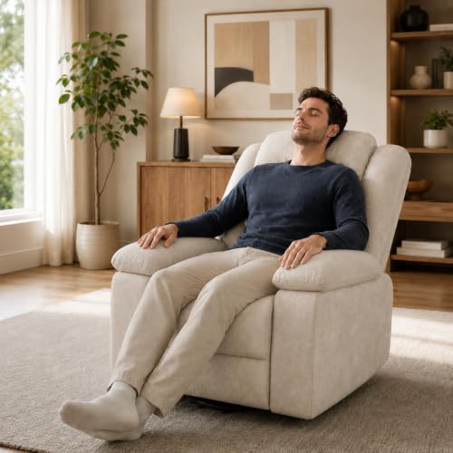 Elektrischer Massagesessel, Massagesessel, beheizt, Relaxsessel mit Massagefunktion und Fußstütze, Sessel, Wohnzimmer, Relaxfunktion, neigbar, Vibration, Heizung (Braun Stil B)
