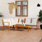 IKAYAA Gartenmöbel Set Holz Gartenlounge Holz Gartenlounge Outdoor Lounge möbel Outdoor Lounge gartenmöbel Terassenmöbel außen-Creme-5-tlg
