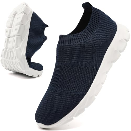 Slip on sneakers skor herr sport gymnastikskor löparskor sportskor sport, blå, 46 EU