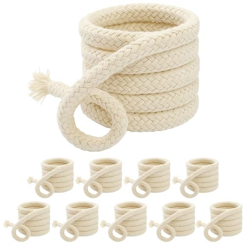 YceLon 10 Stück Docht für Öllampen, 10 Meter 6mm Ersatzdocht, individuell kürzbar, für Gartenfackeln und Lampen, geruchlos