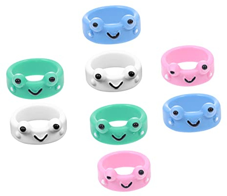 PartyKindom 8stücke Kleine Fingerringe Aus Kunststoff Mit Stilvollen Moderingen Als Fingerdekore Romantische Einzigartige Harz Ringe Für Kreative Looks