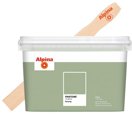 Alpina PANTONE Swamp – Wandfarbe – inkl. gratis Rührholz – 2,5 Liter