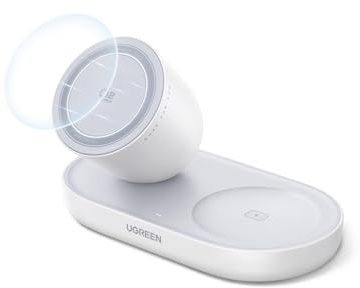 UGREEN Qi2.2 25W for MagSafe Charger, 2-in-1 Wireless Charger Stand-White | Zapix Wireless Charger Magnetic Fast Charging Station Compatible with iPhone 17/16/15/14/13/12, AirPods 4/3/2/Pro 3/2
