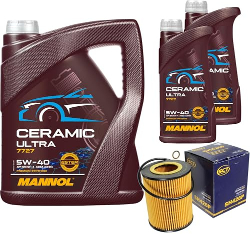 EISENFELS Inspektionspaket enthält 7 Liter Motoröl Ceramic Ultra 5W-40 Ölfilter kompatibel mit 5er E39 523i 520i 528i 525i 530i E60 3er E46 320i 323i 325i 330i 328i E36 320 Ci 330 325 323 E61 X3 E83