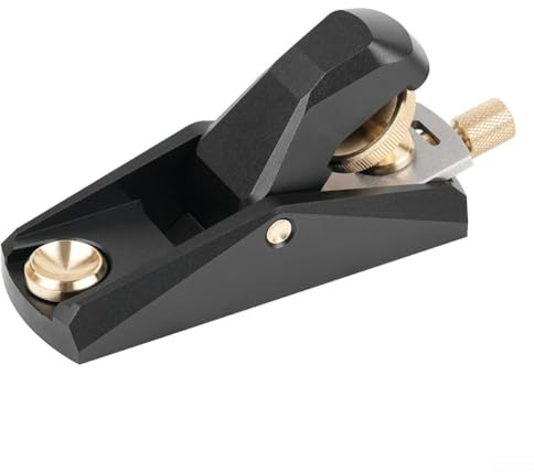 Cepilladora de bloque de ángulo bajo con boca ajustable, cepilladora de mano compacta de aluminio para carpintería, modelos en miniatura y recorte (A)