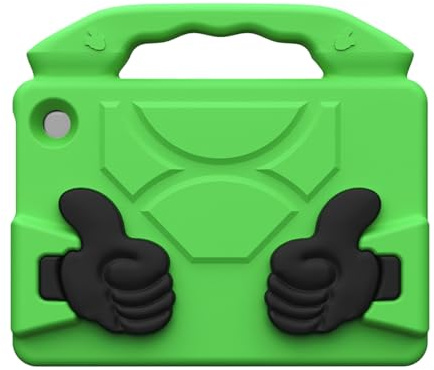 Horett Tablet Case Shockproof Tablet Cover Protective Case Rugged Shell Lightweight EVA Carry Handle Thumb Kickstand with Full Access for 7 in (Green)