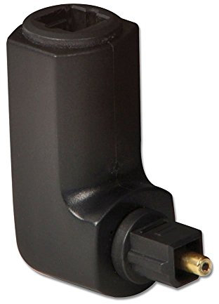 Lindy Toslink Rotating 360° Adapter Right-Angle Optical Audio Connector, Male to Female Swivel Design