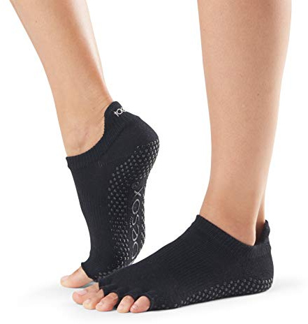 Toe Sox Half Toe Low Rise Yoga-Socken, Unisex Erwachsene S Schwarz