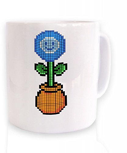 Blaue Blume 8-Bit Tasse