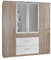 Wimex Kleiderschrank/ Drehtürenschrank Click, 4 Türen, 2 große, 1 kleine Schublade, 1 Spiegel, (B/H/T) 180 x 199 x 58 cm, Eiche Sägerau/ Absetzung Weiß