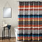 Lush Decor Böhmischer Duschvorhang, 183 x 183 cm, buntes geometrisches und florales Design, Türkis und Orange