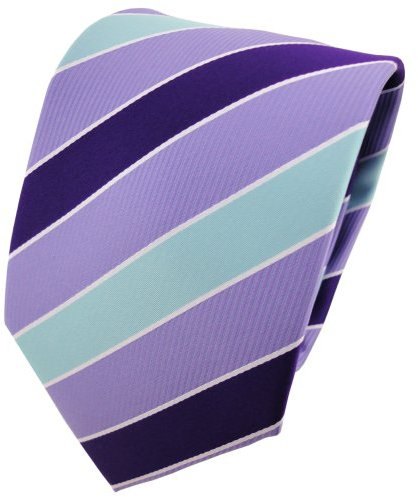 TigerTie Designer tie necktie violet Lilac mint silver-white striped