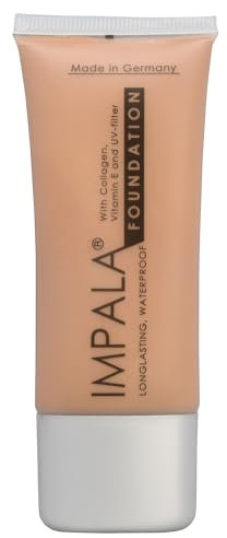 IMPALA | Langanhaltendes Make-up in Farbe 05 | Vollständige Abdeckung | Wasserdichtes Make-up | Kollagen und Vitamin E | Make-up mit Sonnenschutz | UV-Lichtfilter
