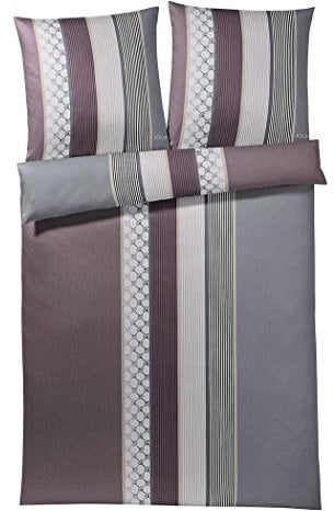 JOOP! 4069-1 Cornflower Stripes Mako-Satin-Bettwäsche 135x200 + 1x 80x80 deep wine