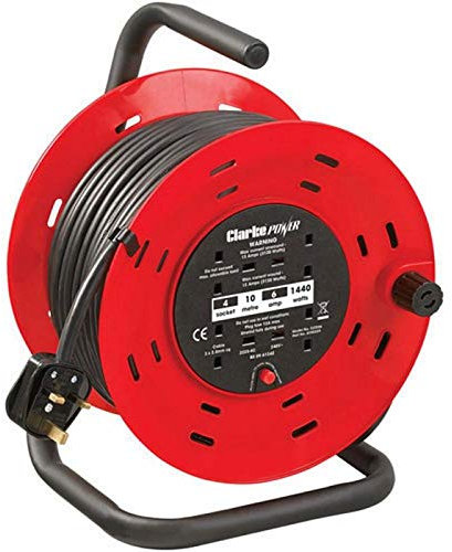 Clarke CCR26 230V 4 Socket 25m 2. 52mm Cable Reel With Thermal Cut Out - 6155334