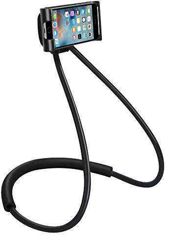 AUTFIT Lazy Cou Support pour Telephone Portable Universel Lazy Cou Support pour Telephone Portable Support Téléphone Autour Cou pour Tablette Smartphone (Noir)