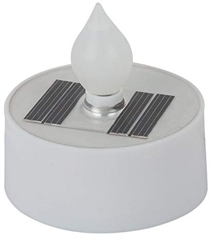 3x LED Solar Teelichter Kerzen Kunststoff weiß Feuer Effekt Außen Dekoration Terrassen Garten Lampen Globo 33048-3