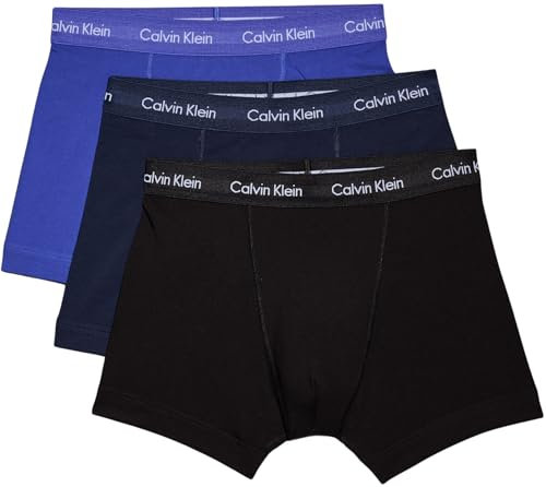 Calvin Klein Trunk 3pk Homme Trunk, Multicolore (C-Black/Blu/Blu), L