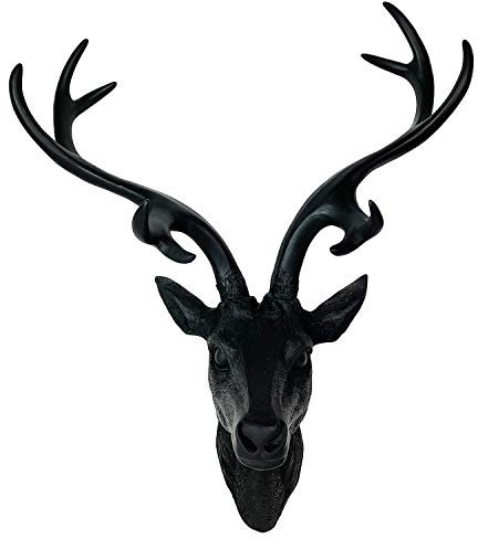 Mojawo Top Dekoration! Wanddekoration als Hirschgeweih Hirschkopf Geweih 10-Ender Größen, Farben:Schwarz, Geweihe:40cm
