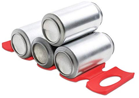 kwmobile Tapis de Rangement à Bouteille pour Frigo - Support à Canettes en Silicone - Range-Canette pour Stockage Réfrigérateur - rouge